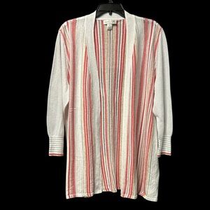 Christopher & Banks Women’s Open Front Lightweight Striped Cardigan Size XL